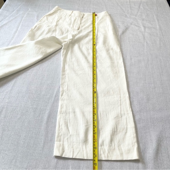 Tommy Hilfiger Wide Leg Crop Linen Blend Casual Cream Trousers Pants. Size 4 - Picture 9 of 10